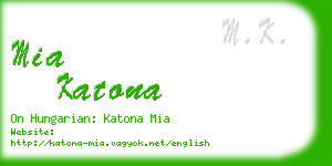 mia katona business card